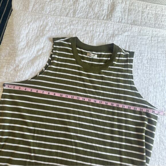 Madewell Plus Organic Cotton Crewneck Tank Midi Dress in Stripe Green NWT 4X - Picture 8 of 9